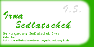 irma sedlatschek business card